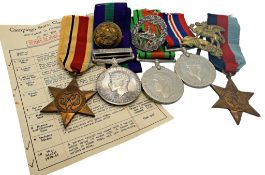 Military interest; a collection of various medals, badges and buttons to include a general service