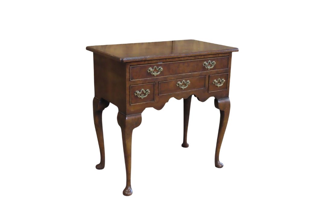 Successful R Production A reproduction Georgian style walnut veneered low boy fitted with five ...