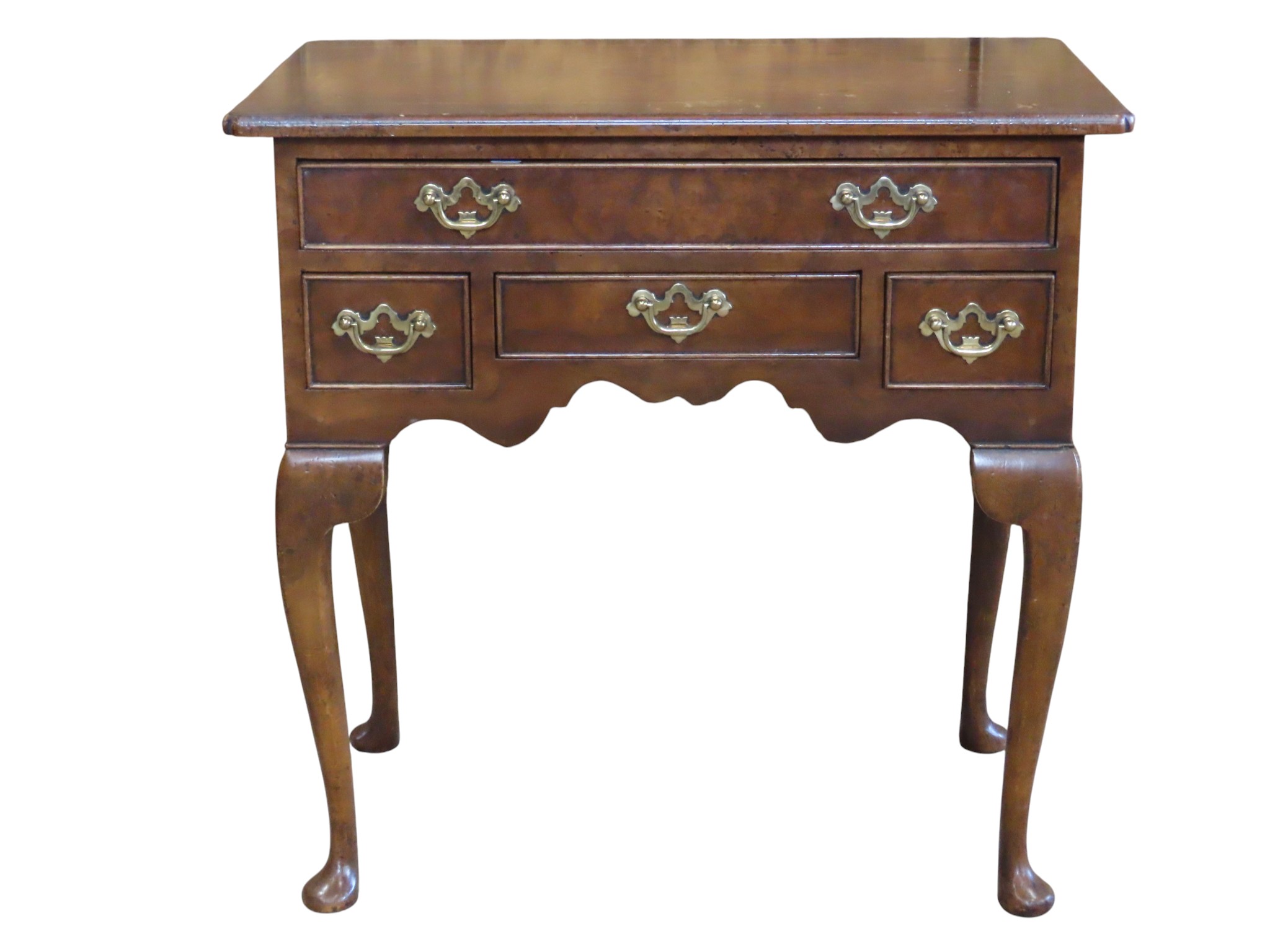 Successful R Production A reproduction Georgian style walnut veneered low boy fitted with five ...