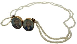 Of British Maritime / Naval history interest. An unusual Regency two-strand pearl necklace,