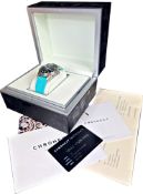 IWC Schaffhausen, a gentleman's Pilot chronograph stainless steel wristwatch, the black dial with