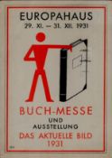 BERLIN - EUROPAHAUS BUCH-MESSE und AUSSTELLUNG Das AKTUELLE BILD 1931 Künstlerkarte sign. GS Ecke
