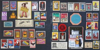 VIGNETTEN - tolle Sammlung von über 2700 WERBE-VIGNETTEN, sauber nach Themen in 2 großen alten Alben