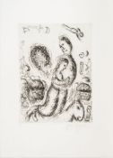 Marc Chagall (Witebsk 1887 - St.-Paul-de-Vence 1985). Le couple sur le cheval.