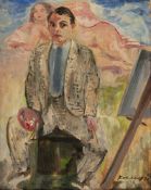 Wilhelm Kohlhoff (Berlin 1893 - Schweinfurt 1971). Selbstportrait mit Modell.