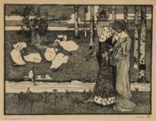 Heinrich Vogeler (Bremen 1872 - Karaganda/Sibirien 1942). Sieben Motive aus Worpswede und aus Märche