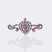 Fin de siècle Diamant Rubin Brosche.