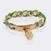 Juwelier Wilm. Gold Nephrit Panzerarmband 'Understatement'.