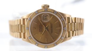 Rare Ladies Rolex 'Bark' Datejust 26 18ct Yellow Gold Ref 69288 Circa 1991
