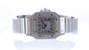 Cartier Santos Galbee Ref 2423 Aftermarket diamond set