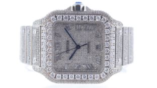 Cartier Santos Ref 4072 Natural Diamond Set with Papers 2022