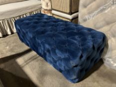 Blue Tufted Ottoman