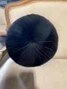 Black Round Tuffed Throw Pillow