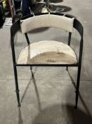 Thin Black Metal Chairs w/ Wooden Bottom