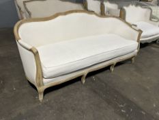 Cream White Couch with Cushioned Armrest