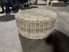 Round Wicker Ottoman, Rolling