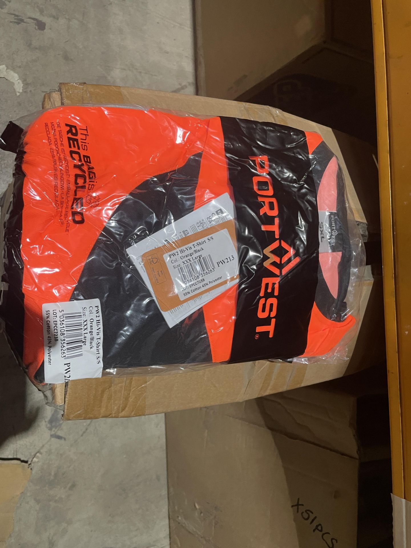 24 X BRAND NEW PORTWEST PW2 ORANGE HI VIS T SHIRTS SIZE XXXL (LOC: 27.5-BB3417)