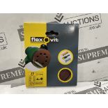 100 X BRAND NEW PACKS OF 6 FLEXOVIT 125MM 50 GRIT SANDING DISCS (LOC: 18.18-AA4068)