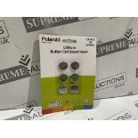 144 X BRAND NEW PACKS OF 6 POLAROID ASSORTED LITHIUM BUTTON CELLBATTERIES BB 2025 (LOC: 24.10-