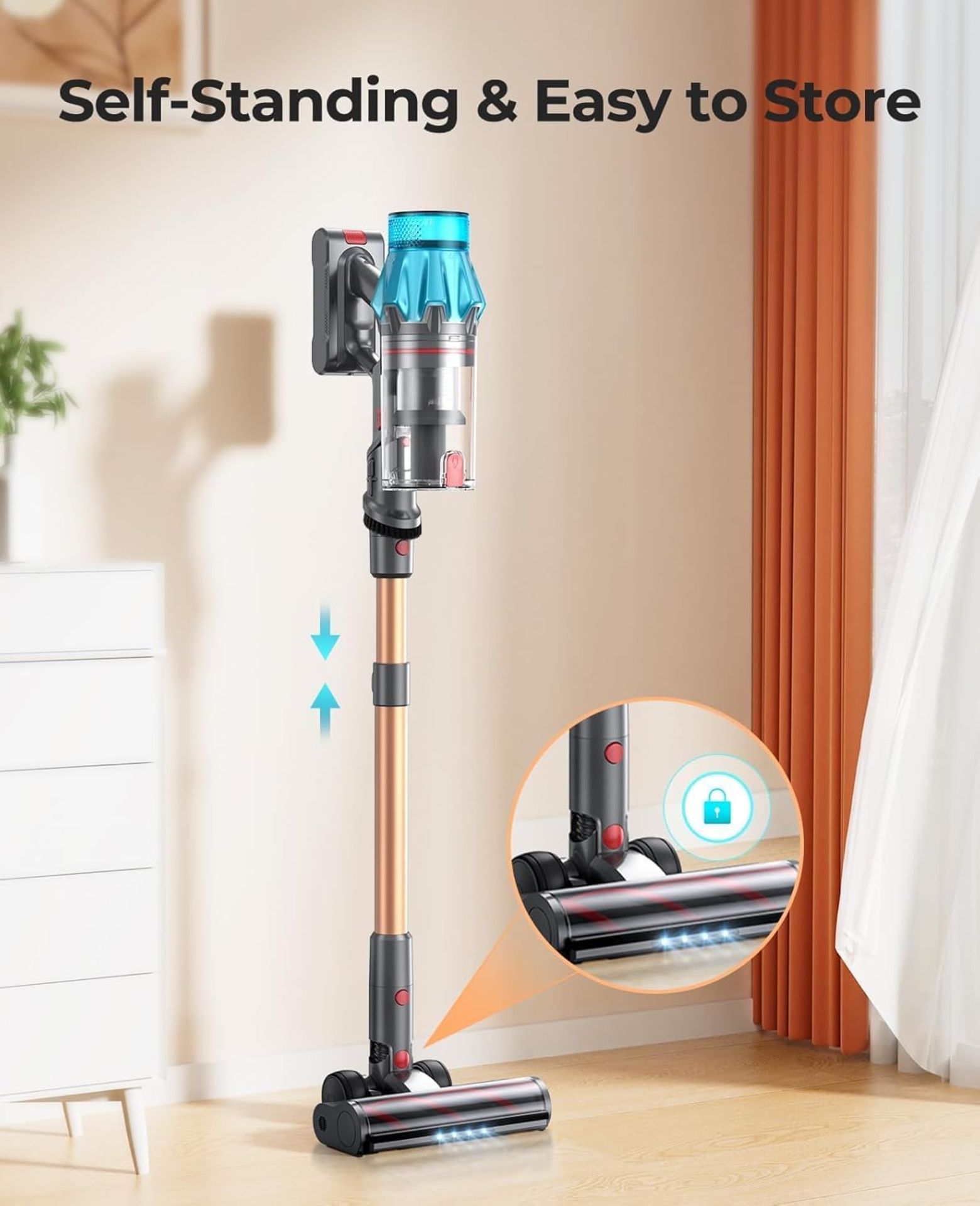 BOXED Fieety Vacuum & Cleaner 550W/45000pa Stick, Touch Display, 60 Mins, 5-in-1 with Charging - Image 9 of 10
