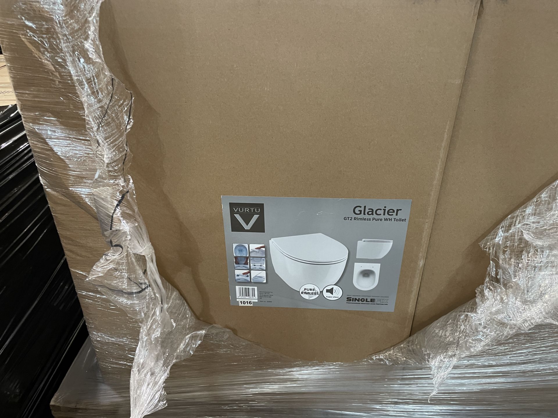 BRAND NEW VURTU Glacier, Dynamic Rimless Wall Hung Toilet and Toilet Seat, 520(H) x 373(W), White, - Image 2 of 3