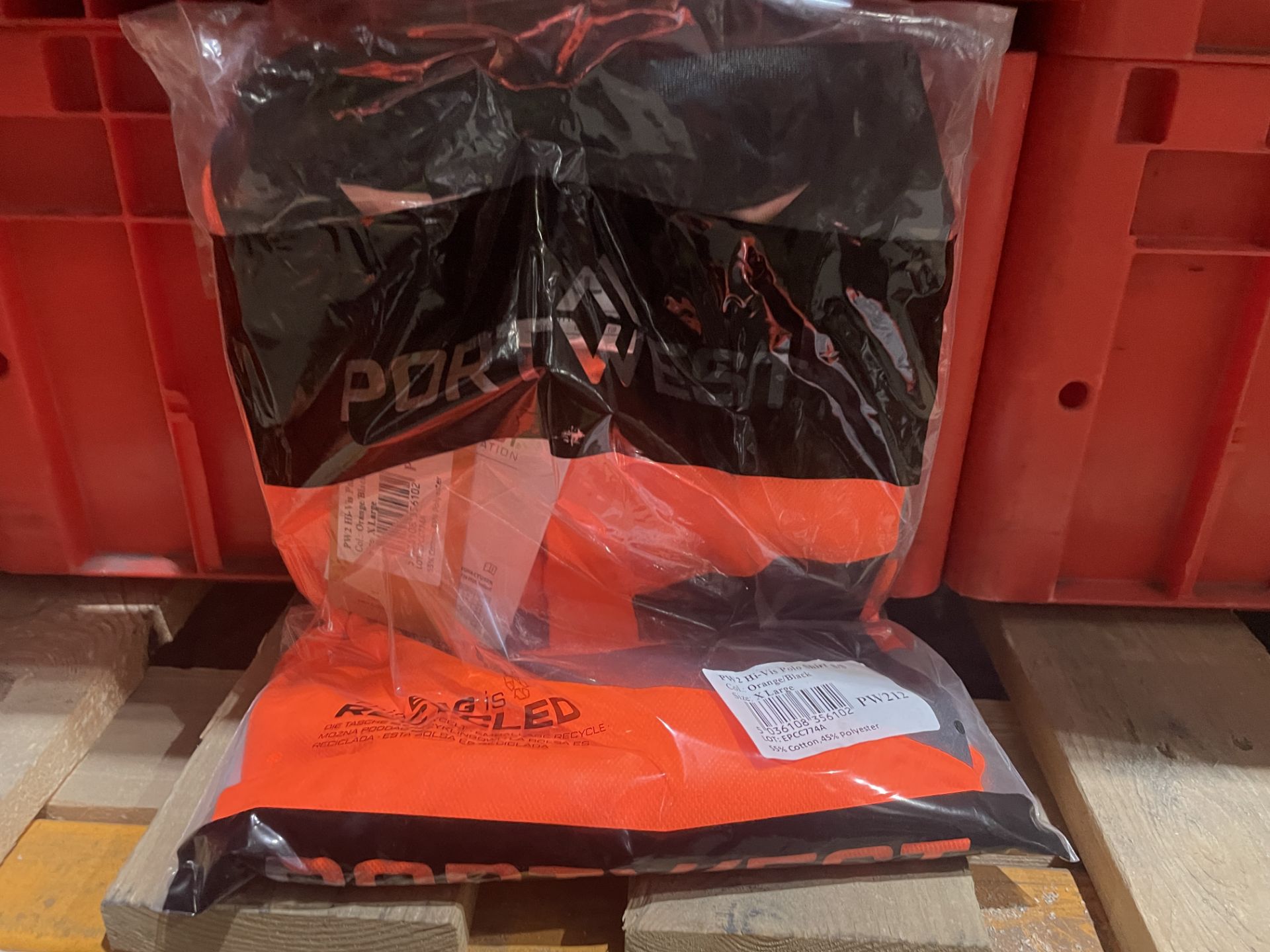 24 X BRAND NEW PORTWEST PW2 ORANGE HI VIS POLO TOPS SIZE CL (LOC: 26.3-BB3444)