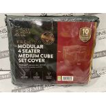 16 X BRAND NEW THE GARDEN HOME AND CO PREMIUM MODULAR 4 SEATER MEDIUM CUBE SET COVERS (LOC: 30.3-