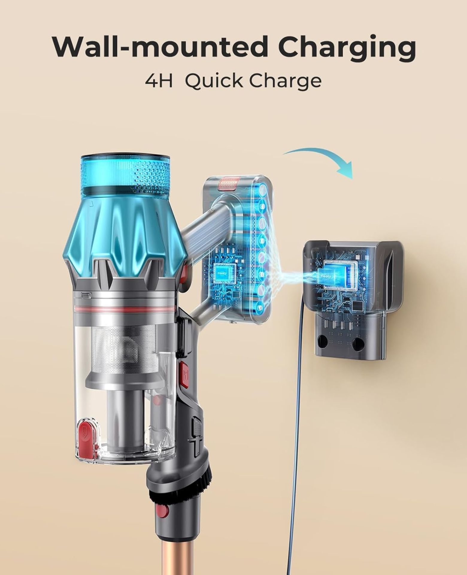 BOXED Fieety Vacuum & Cleaner 550W/45000pa Stick, Touch Display, 60 Mins, 5-in-1 with Charging - Image 10 of 10