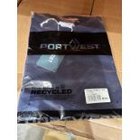 8 X NEW PACKAGED PORTWEST B192 WOMEN'S COTTON T-SHIRTS. NAVY. SIZE X SMALL (LOC: 5.8-ZB131)