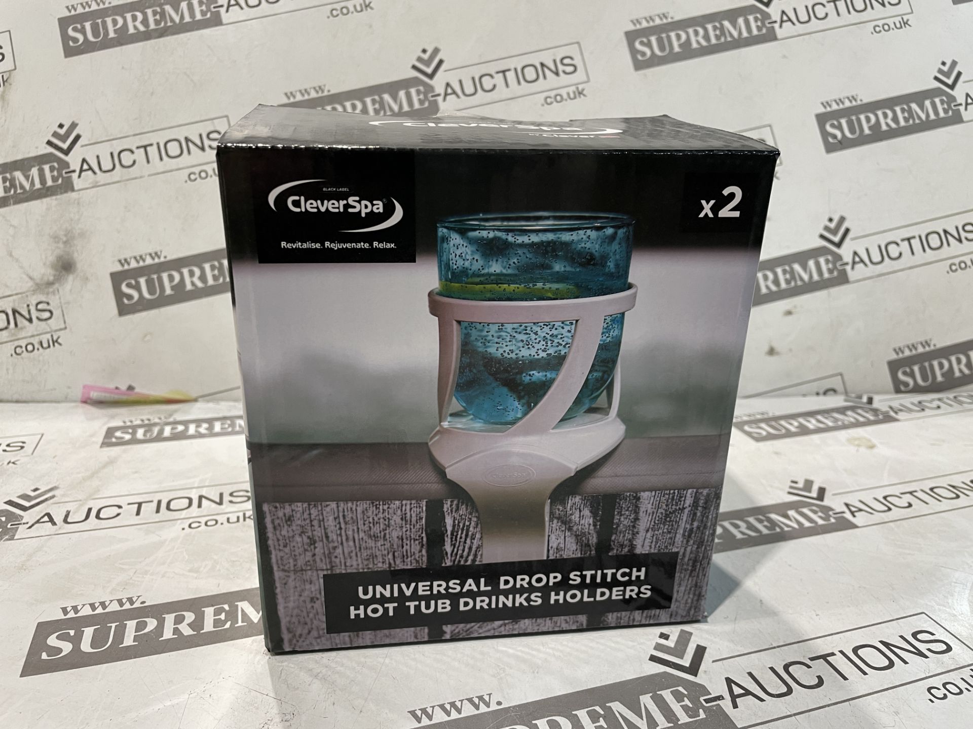 63 X BRAND NEW STES OF 2 CLEVERSPA UNIVERSAL DROP STITCH HOT TUB DRINKS HOLDERS (LOC: 49.1-AA3998)