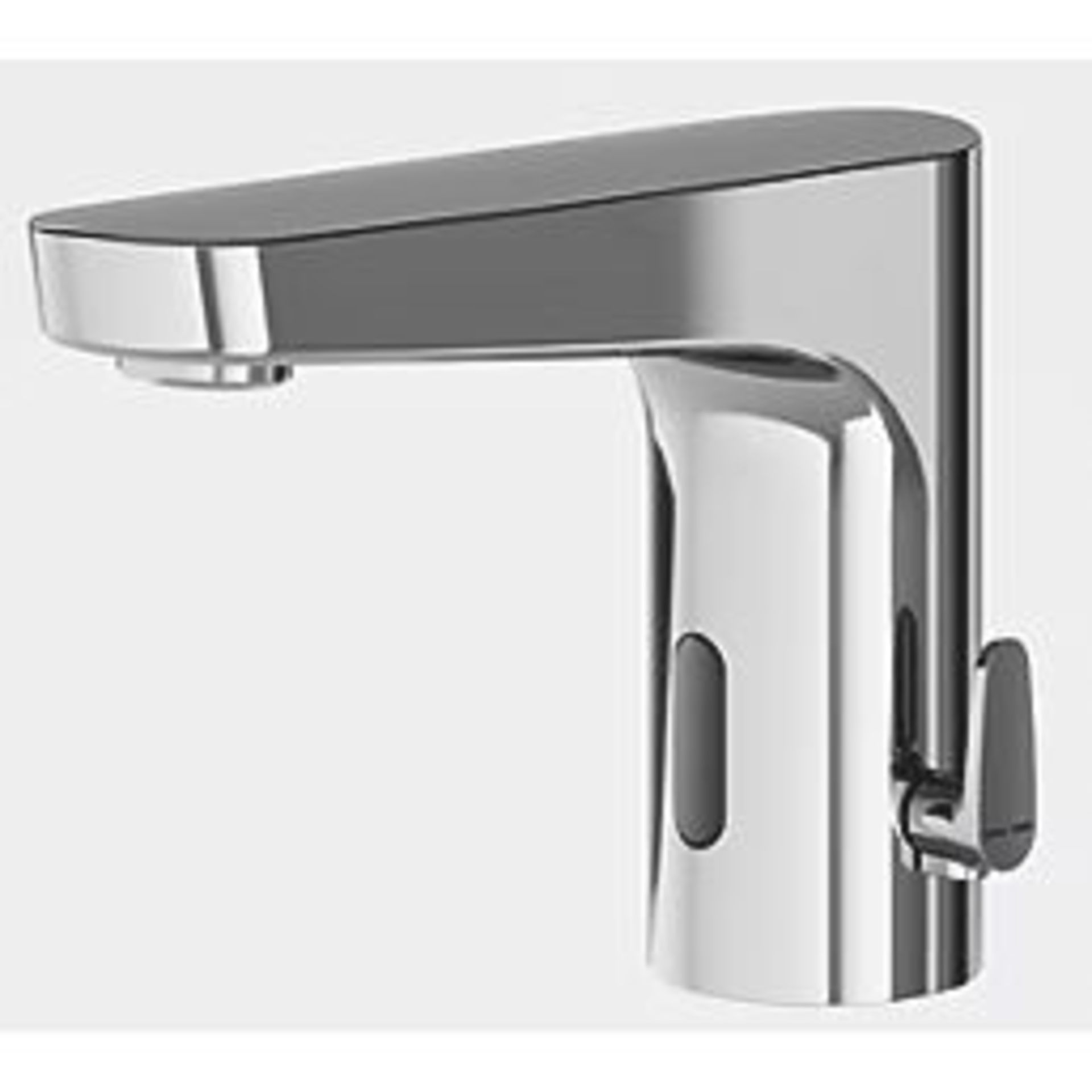 2 x Boxed Swirl Caldew Chrome 119mm Standard Sensor Battery-Powered Touch-Free Basin Mixer Tap. -