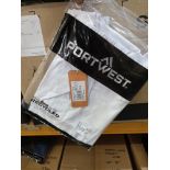 11 X NEW PACKAGED PORTWEST STRETCH COMBAT TROUSERS SIZE 28'' 31 LEG. WHITE (LOC: 5.3-WW37)