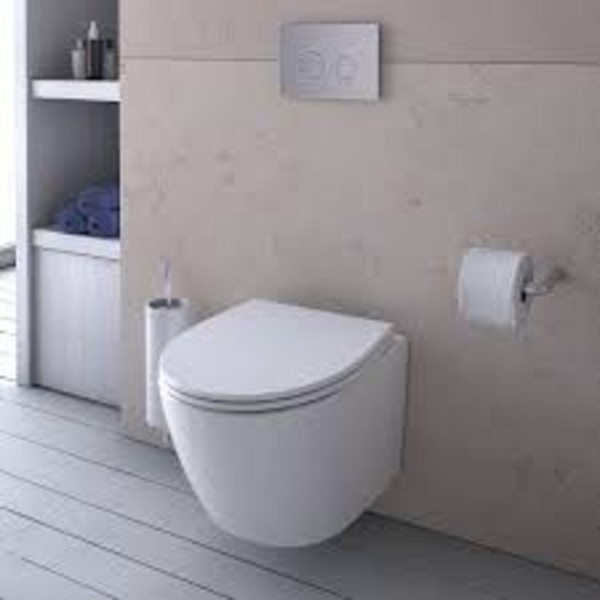 BRAND NEW VURTU Glacier, Dynamic Rimless Wall Hung Toilet and Toilet Seat, 520(H) x 373(W), White, - Image 3 of 3