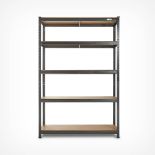 Boxed 5-Tier Metal Shelving Unit – Black (180 X 120 X 40cm)-SR5(3.10)
