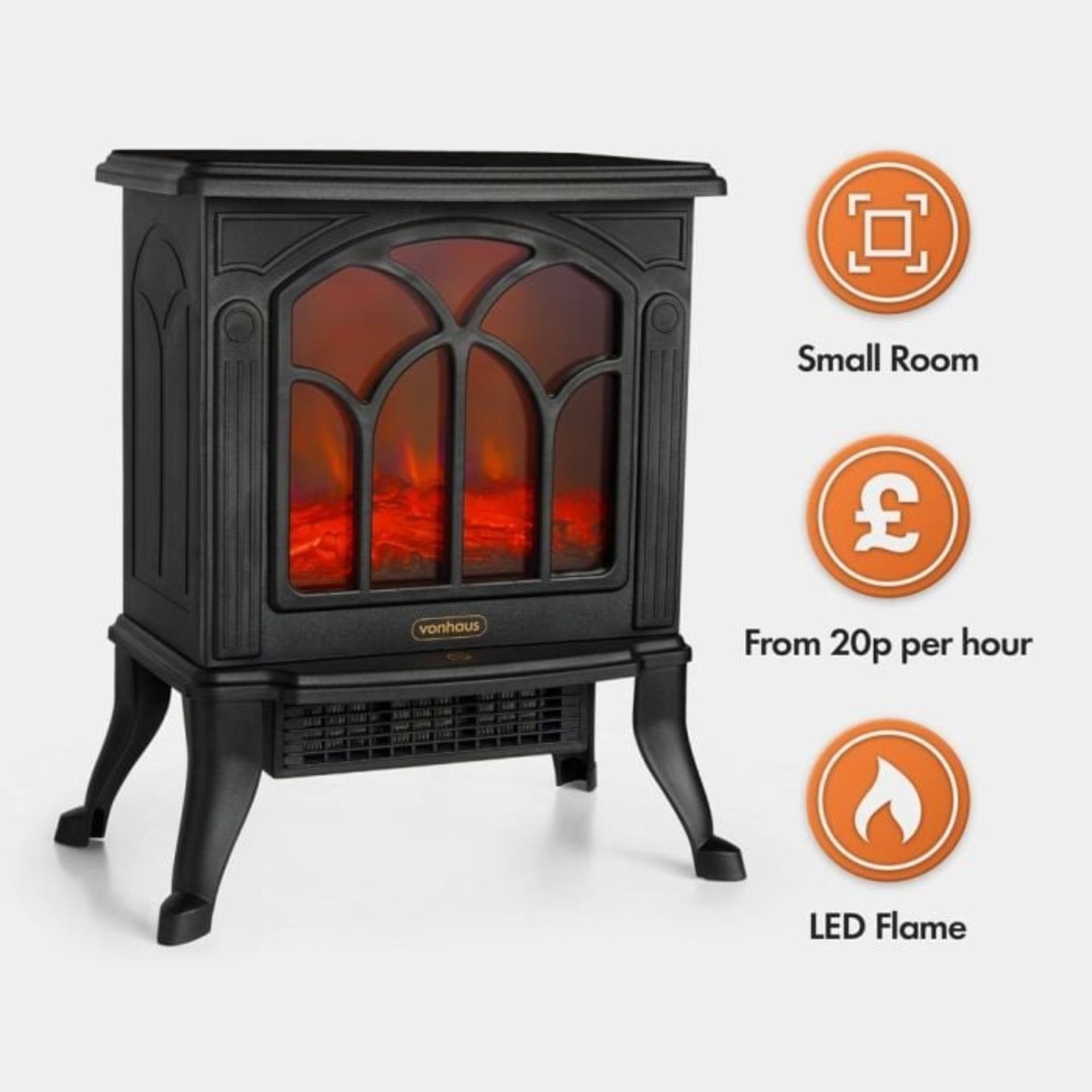 Boxed Black Stove Heater - 1500W-SR5(2.10)