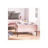 PALLET TO CONTAIN 3 X New & Boxed Darcey Pink Footstool with Black Legs. (NUNI) A modern clean cut