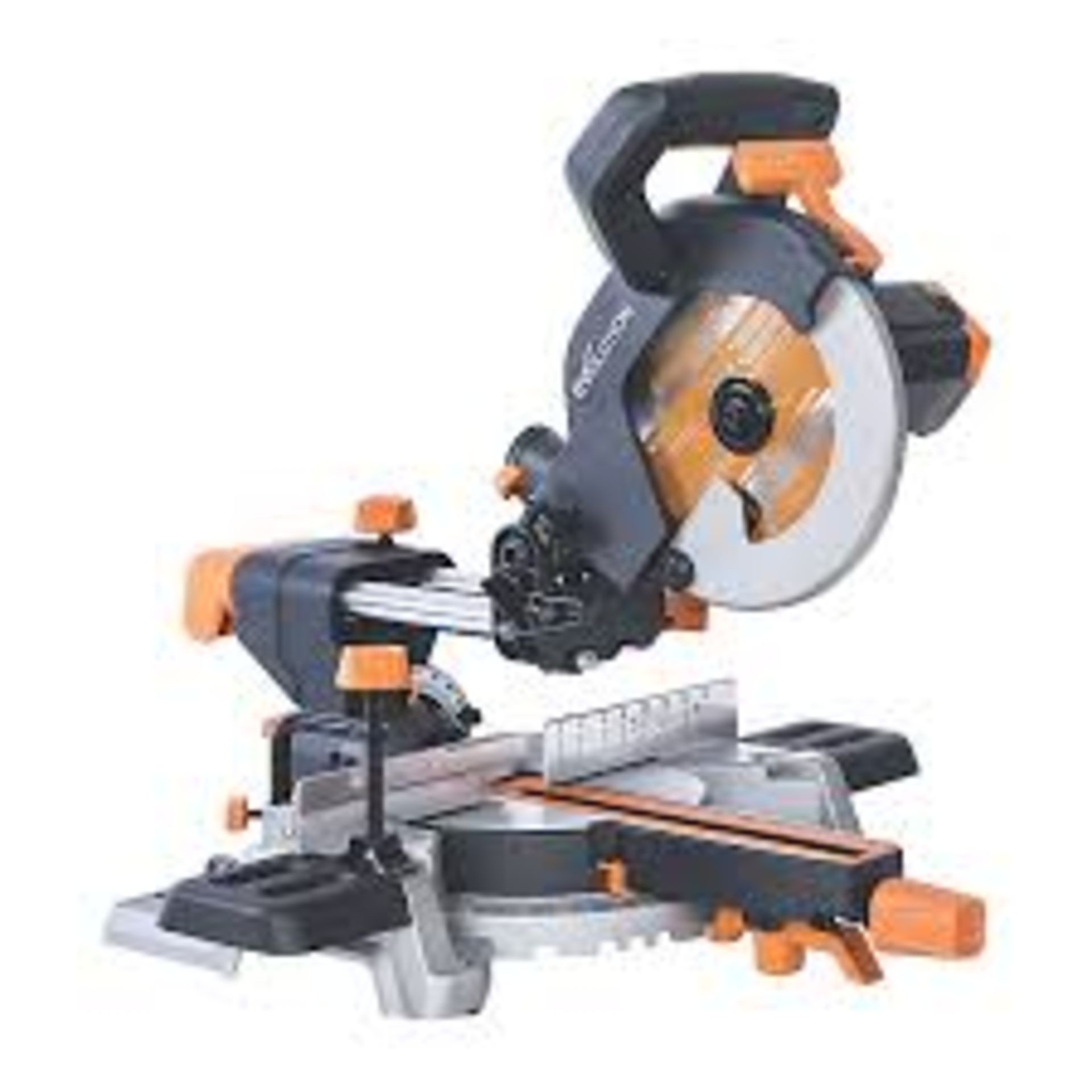 Evolution R210SMS 210mm Electric Sliding Compound Mitre Saw. - SR1.1.5.