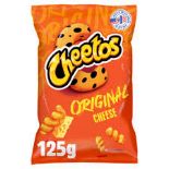 63 X BRAND NEW 125G BAGS OF CHEETOS ORIGINAL CHEESE FLAVOUR CRISPS BB DEC 2025 (LOC: 42.11-AA3057)