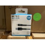 24 X BRAND NEW MITEC 1M USBC TO USBA CHARGING CABLES (LOC: 34.5-BB5003)