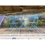 BRAND NEW Alpine Corporation 3-Piece Bistro Set with Folding Table and 2 Chairs, Durable Steel