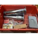 12PC BRAND NEW MIXED LOT INCLUDING, CHROME TABLE LEGS, YALE DOOR TURN CYLINDER, COOKING SENSOR, FOOD