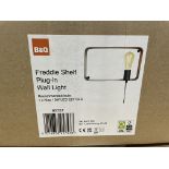 21 X BRAND NEW Freddie Box Matt Black Plug-in Wall light (LOC: 43.22-AA3582)
