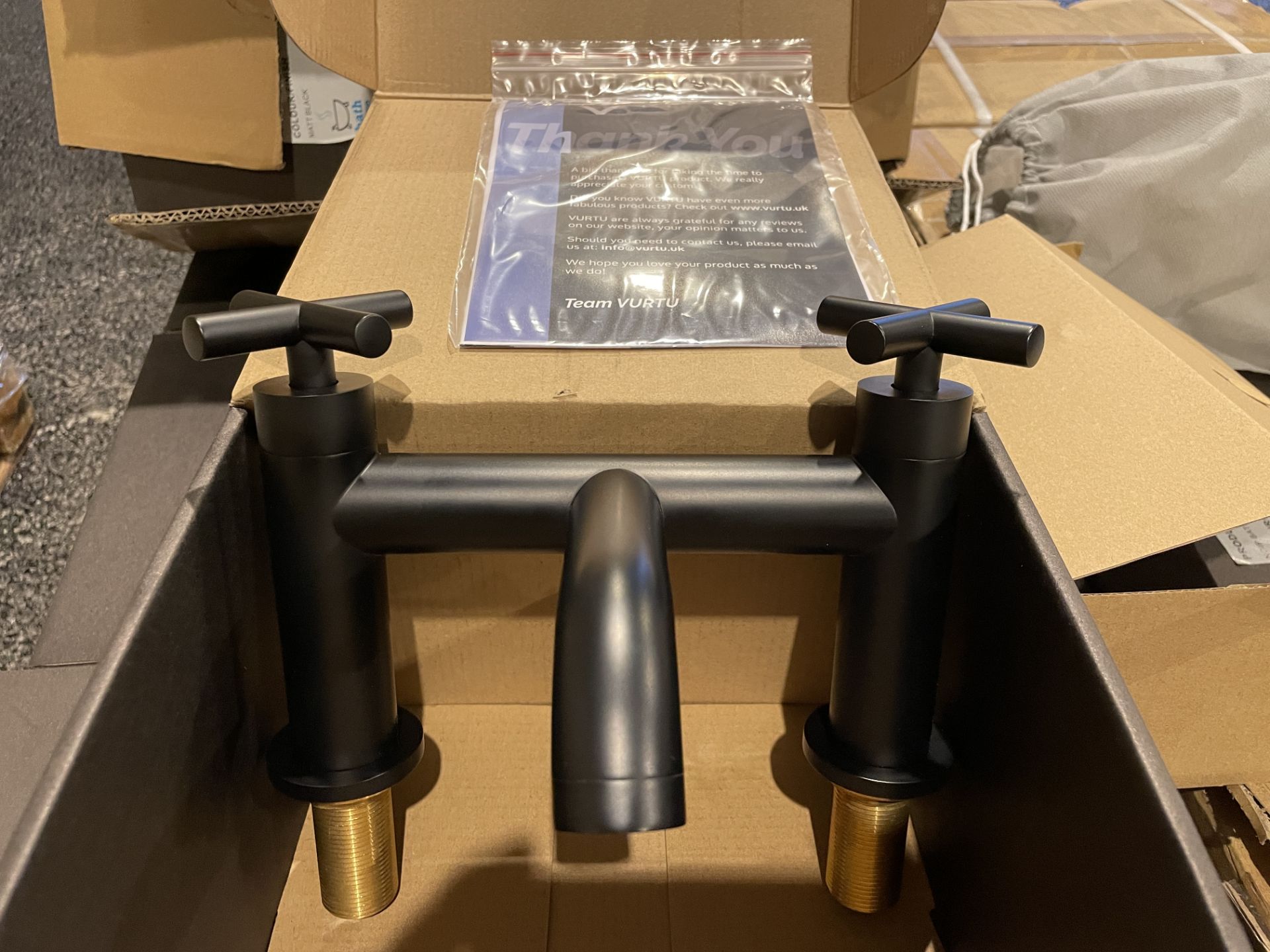 2 X BRAND NEW VURTU Noir Bath Filler, 1/4 Turn, Dual Lever, High/ Low Water Pressure, 240(H) x 240(