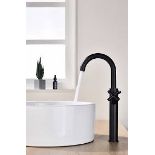 BRAND NEW VURTU Noir Tall Basin Mixer, 1/4 Turn, High/ Low Water Pressure, 240(H) x 240(W), Black,