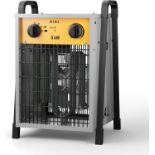 SIAL Industrial Electric Heater 5000W Fan Space Heaters 400V Adjustable Thermostat & Overheating