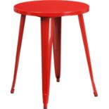 BRAND NEW Flash Furniture Round Indoor-Outdoor Table, Metal, Red, 71.12 x 63.5 x 12.7 cm RRP £259.