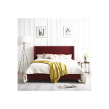 BRAND NEW FURNT DOUBLE LUXURY RED VELVET DESIGN SUPREME COMFORT BED. WITH A HIGH TOP HEADBOARD AND A