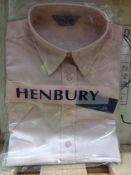 24X HENBURY H516 SHORT SLEEVE CLASSIC POLO SHIRT IN PINK, SIZE XS IS A TIMELESS, COMFORTABLE AND