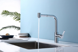 BRAND NEW VURTU Datchworth D Shape Pull Out Single Lever Tap, 360(H) x 112(W), Chrome, 492904 RRP £