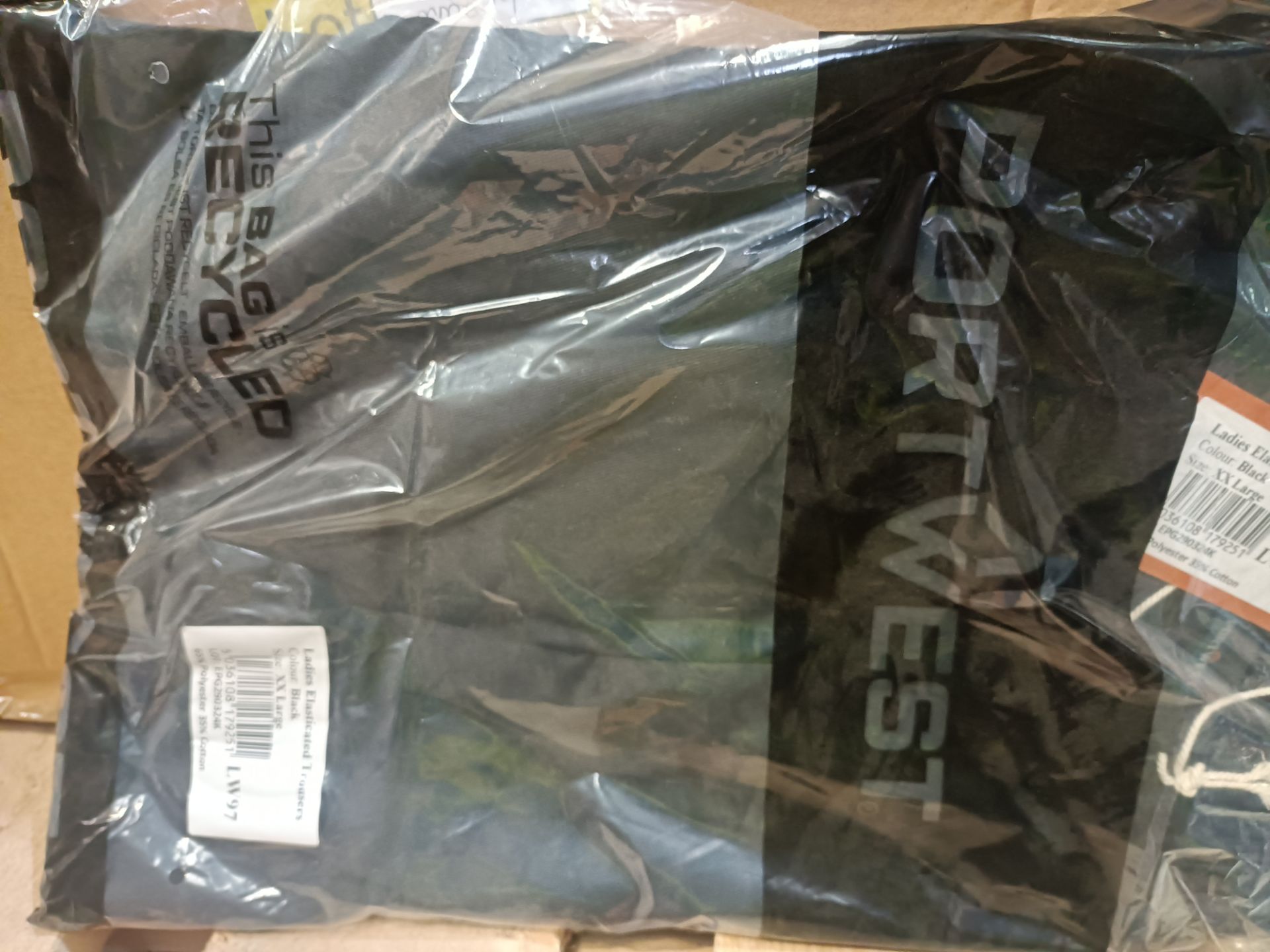 36X HIGH-QUALITY PORTWEST LADIES ELASTICATED TROUSERS (MODEL LW97) IN BLACK WITH BACK ELASTICATED